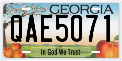 GA license plate QAE5071