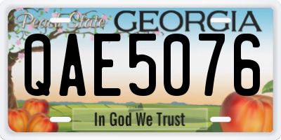GA license plate QAE5076