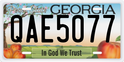 GA license plate QAE5077