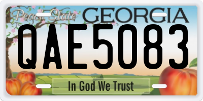 GA license plate QAE5083