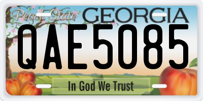 GA license plate QAE5085