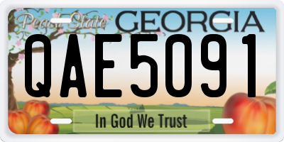 GA license plate QAE5091
