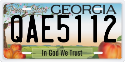 GA license plate QAE5112