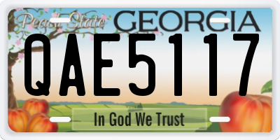 GA license plate QAE5117