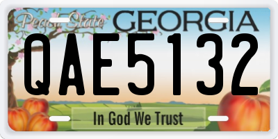 GA license plate QAE5132