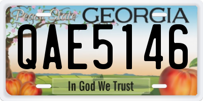 GA license plate QAE5146