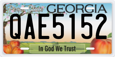 GA license plate QAE5152