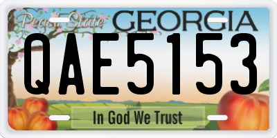 GA license plate QAE5153