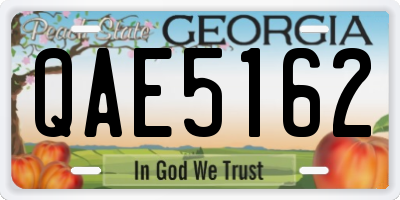 GA license plate QAE5162