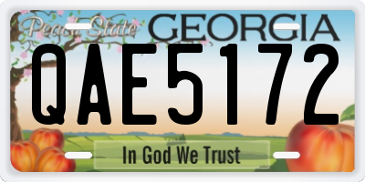 GA license plate QAE5172