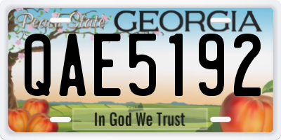GA license plate QAE5192