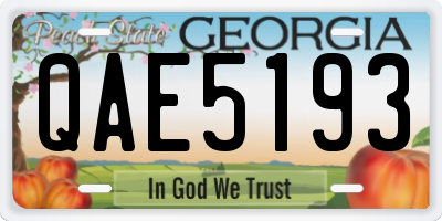 GA license plate QAE5193