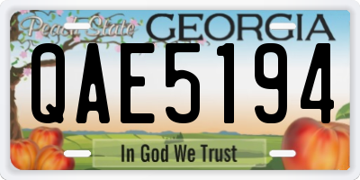 GA license plate QAE5194