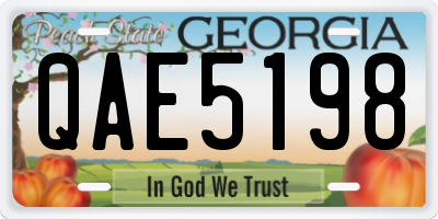 GA license plate QAE5198