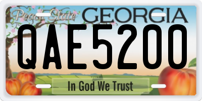 GA license plate QAE5200