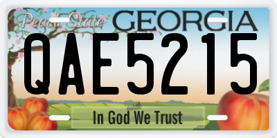 GA license plate QAE5215