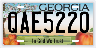 GA license plate QAE5220