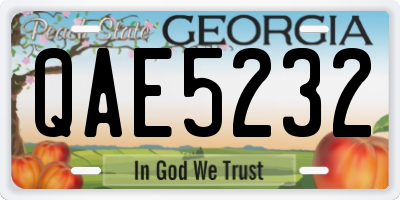 GA license plate QAE5232