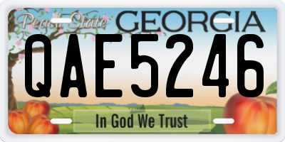 GA license plate QAE5246