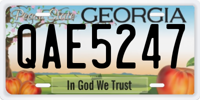 GA license plate QAE5247
