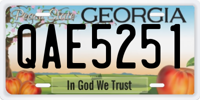 GA license plate QAE5251