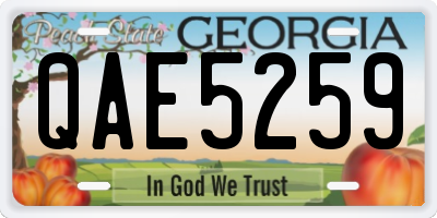 GA license plate QAE5259