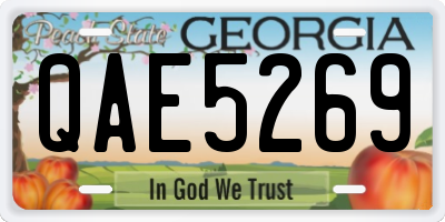 GA license plate QAE5269