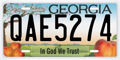 GA license plate QAE5274