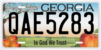 GA license plate QAE5283