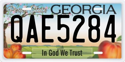 GA license plate QAE5284