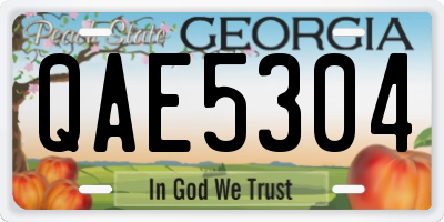 GA license plate QAE5304