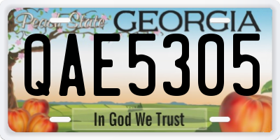 GA license plate QAE5305