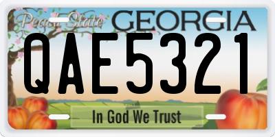 GA license plate QAE5321