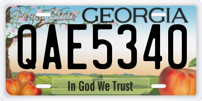 GA license plate QAE5340