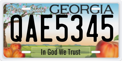 GA license plate QAE5345