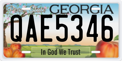 GA license plate QAE5346
