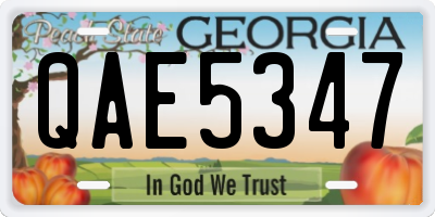 GA license plate QAE5347