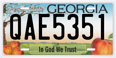 GA license plate QAE5351
