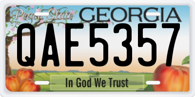 GA license plate QAE5357