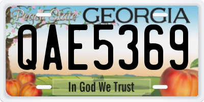 GA license plate QAE5369