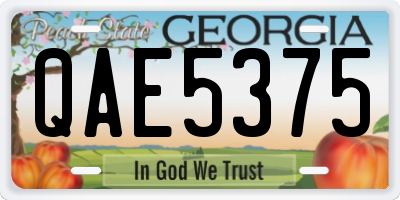 GA license plate QAE5375