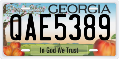 GA license plate QAE5389