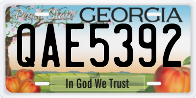 GA license plate QAE5392