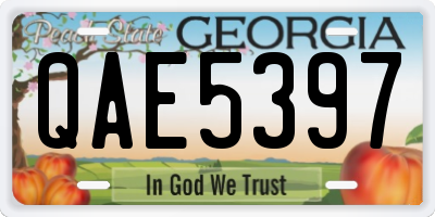 GA license plate QAE5397