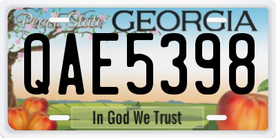 GA license plate QAE5398
