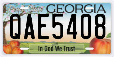 GA license plate QAE5408