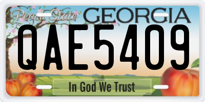 GA license plate QAE5409