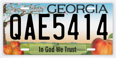 GA license plate QAE5414