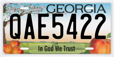 GA license plate QAE5422