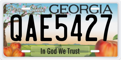 GA license plate QAE5427